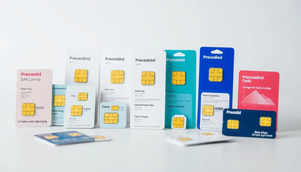 An overview of prepaid mobile plans in 2025, showcasing a variety of SIM card options, data packages, and pricing tiers. Depicted in a clean, minimalist style with carefully arranged product shots on a neutral background, evenly lit from multiple angles to highlight the details. The scene conveys a sense of modernity and consumer choice, inviting the viewer to explore the prepaid offerings and their benefits compared to traditional contract plans.